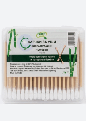 Клечки за уши 100 бр. бамбук / 12 бр. в опаковка