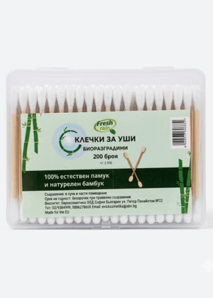 Клечки за уши 100 бр. бамбук / 12 бр. в опаковка